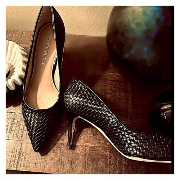 Donald Pliner Yvetta Woven Leather Pointed-Toe Pump with 3” Heel - Picture 9 of 9